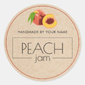 Kleine Aufkleber für das Etikett von Peach Jam (Vorderseite)