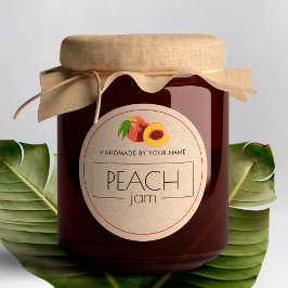 Kleine Aufkleber für das Etikett von Peach Jam