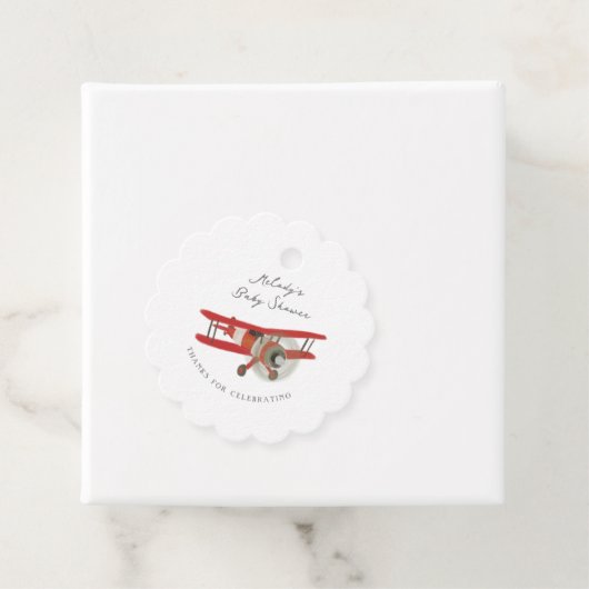 Kleine Aviator-Babydusche Geschenkanhänger (Beispiel)