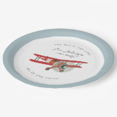 Kleine Aviator-Babydusche Pappteller (Schrägansicht)