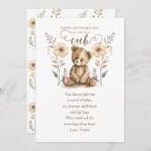 Kleine Baby Bear Cub Erster Muttertag Einladung (Vorne/Hinten)