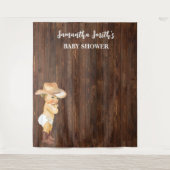 Kleine Baby Cowboy Western Babydusche Hintergrund Wandteppich (Vorderseite)