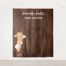 Kleine Baby Cowboy Western Babydusche Hintergrund Wandteppich