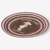 Kleine Baby Cowgirl Western Pink Baby Dusche Pappteller (Schrägansicht)