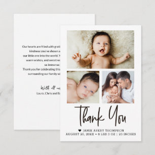 Kleine Baby-Fotocollage-Neugeborenen-Dankeskarten Dankeskarte