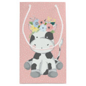 Kleine Baby Giraffe mit blühenden Kronenpastellfar Kleine Geschenktüte (Rückseite)