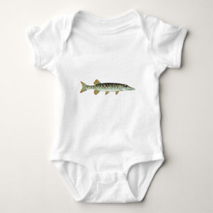 Kleine Baby muskie vektorkunst-Fischfarm Baby Strampler