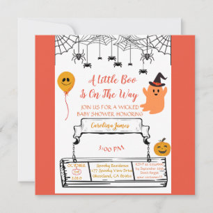 Kleine Babyboodusche halloween Ankündigung