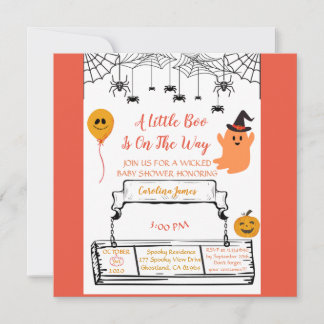 Kleine Babyboodusche halloween Ankündigung
