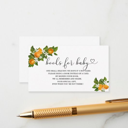 Kleine Babyduschbücher für Süssen Begleitkarte (Vorderseite/Rückseite Beispiel)