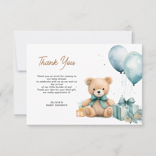 Kleine Babydusche Danke Karte (Vorderseite)