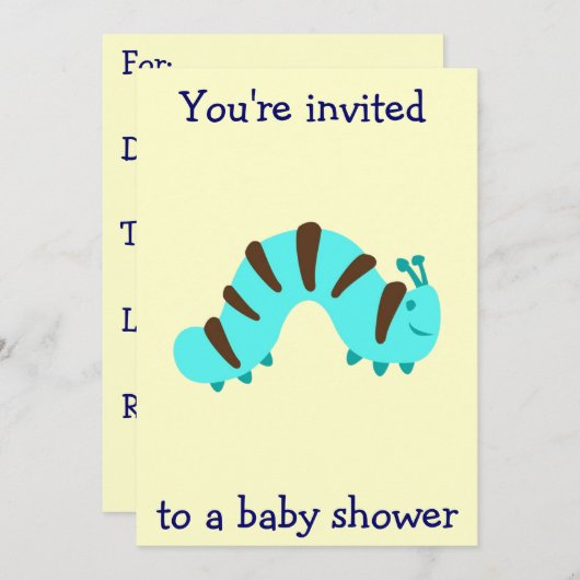 Kleine Babydusche Einladung (Vorne/Hinten)