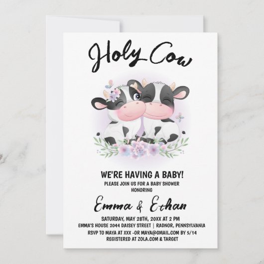 Kleine Babydusche Einladung (Vorderseite)