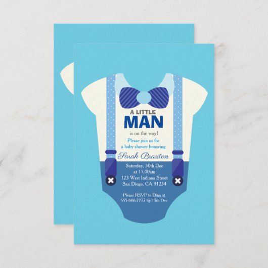 Kleine Babydusche Einladungskarte Einladung (Vorne/Hinten)