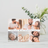 Kleine Babydusche FotoCollage Einfach Dankeskarte (Stehend Vorderseite)