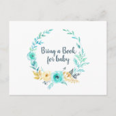 Kleine Babydusche mit einer Buchkarte Einladungspostkarte (Rückseite)