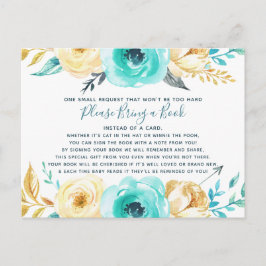 Kleine Babydusche mit einer Buchkarte Einladungspostkarte