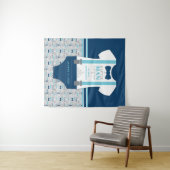 Kleine Babydusche, Navy, Grau Wandteppich (Beispiel (Horizontal))