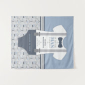 Kleine Babydusche, Navy, Grau Wandteppich (Vorderseite (Horizontal))