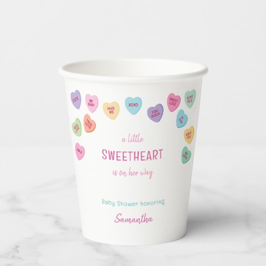 Kleine Babydusche Pappbecher (Rückseite)