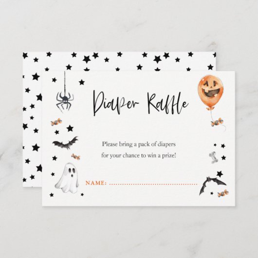 Kleine Babydusche-Windeln-Gewinnkarte Einladung (Vorne/Hinten)