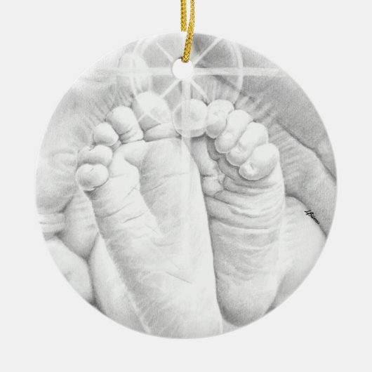 Kleine Babyfütterung Keramik Ornament (Vorne)