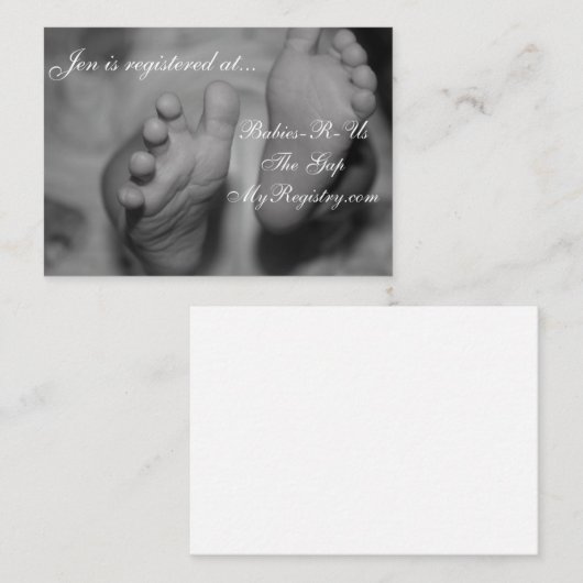 Kleine Babyregisterkarten für Neugeborene Begleitkarte (Vorne/Hinten)