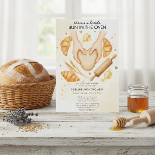 Kleine Bäckerei-Baby-Party 'Brötchen im Ofen' Einladung