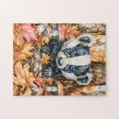 Kleine Badger im Herbst Puzzle (Horizontal)