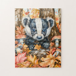 Kleine Badger im Herbst Puzzle