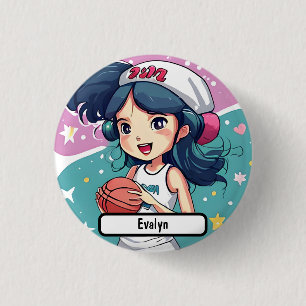Kleine Baller Babe, mit Custom Nametag! Button
