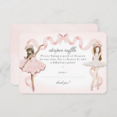 Kleine Ballerina Baby Duschdusche Windelspulenspan Begleitkarte (Vorne/Hinten)