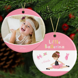 Kleine Ballerina Ballett Name und Foto Weihnachten Keramik Ornament