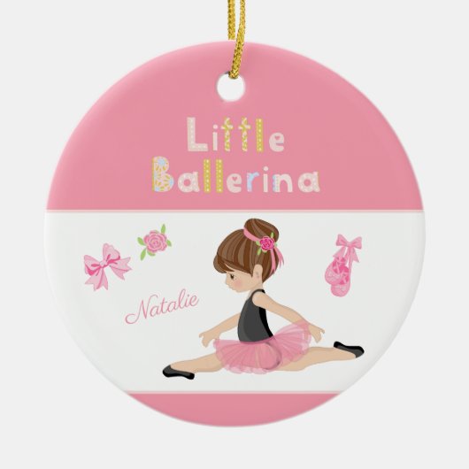Kleine Ballerina Ballett Name und Foto Weihnachten Keramik Ornament (Vorne)