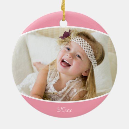 Kleine Ballerina Ballett Name und Foto Weihnachten Keramik Ornament (Hinten)