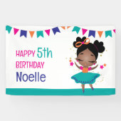 Kleine Ballerina buntes Geburtstagskleid Banner (Horizontal)