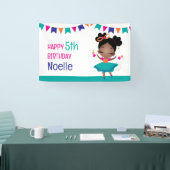 Kleine Ballerina buntes Geburtstagskleid Banner (Messe)