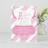 Kleine Ballerina Dusche Einladung, Tutu, Imitats G Einladung (Stehend Vorderseite)