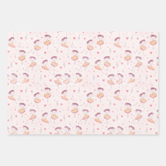 Kleine Ballerina in Weiß Geschenkpapier Set (Vorderseite 3)