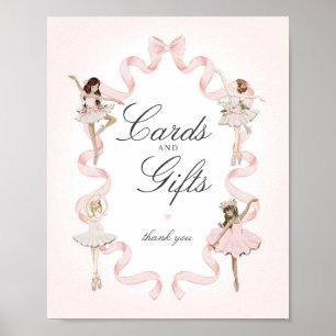 Kleine Ballerina-Karten und Geschenke Geburtstagsz Poster
