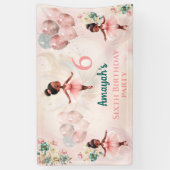Kleine Ballerina Pink Aquamarine Blütenmädchen Geb Banner (Vertikal)