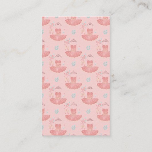 Kleine Ballerina Pink Babydusche Windelwanne Begleitkarte (Rückseite)