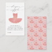Kleine Ballerina Pink Babydusche Windelwanne Begleitkarte (Vorne/Hinten)