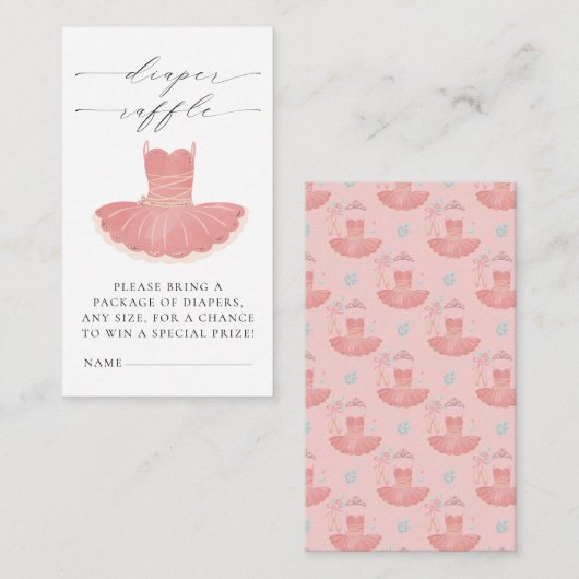 Kleine Ballerina Pink Babydusche Windelwanne Begleitkarte (Vorne/Hinten)