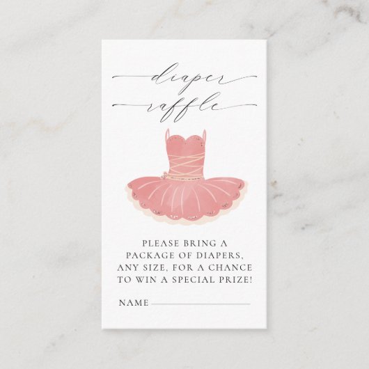 Kleine Ballerina Pink Babydusche Windelwanne Begleitkarte (Vorderseite)