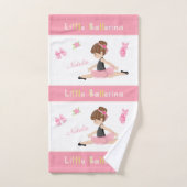 Kleine Ballerina Pink Ballettmädchen Name Badezimm Badhandtuch Set (Handtuch)