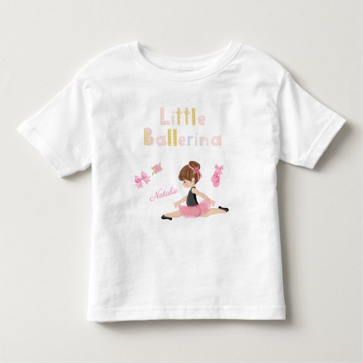 Kleine Ballerina Pink Ballettmädchen Name Kleinkind T-shirt (Vorderseite)