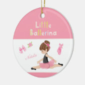 Kleine Ballerina Pink Ballettmädchen Weihnachten Keramik Ornament (Links)