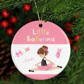 Kleine Ballerina Pink Ballettmädchen Weihnachten Keramik Ornament