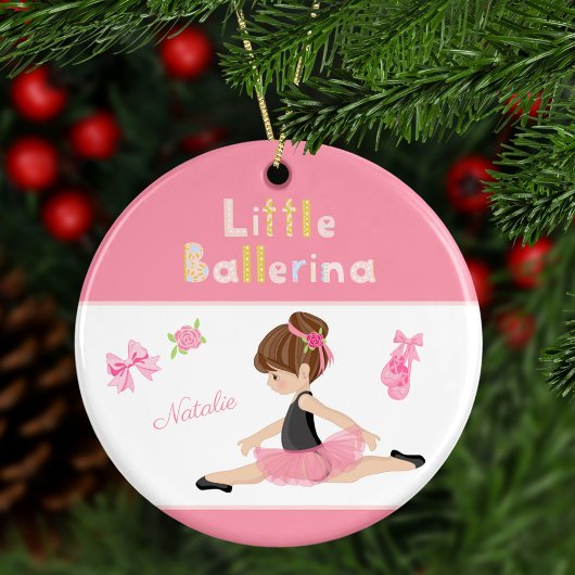 Kleine Ballerina Pink Ballettmädchen Weihnachten Keramik Ornament